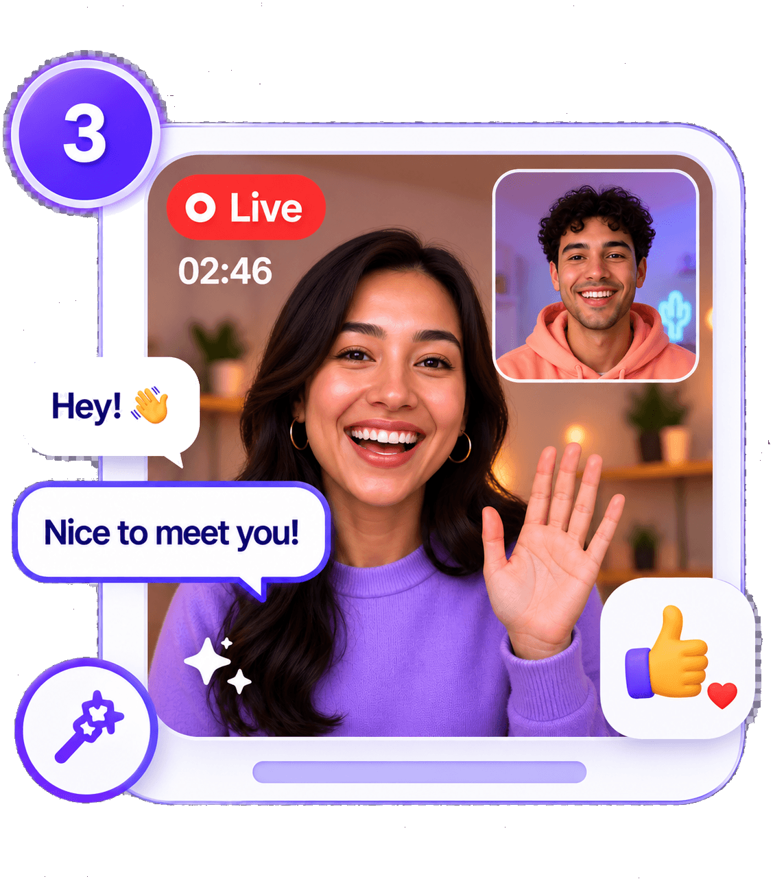 Two people laughing on a video call