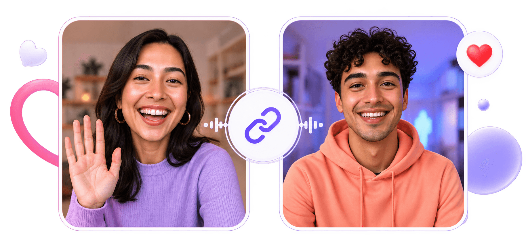 Two people smiling at each other across a video call